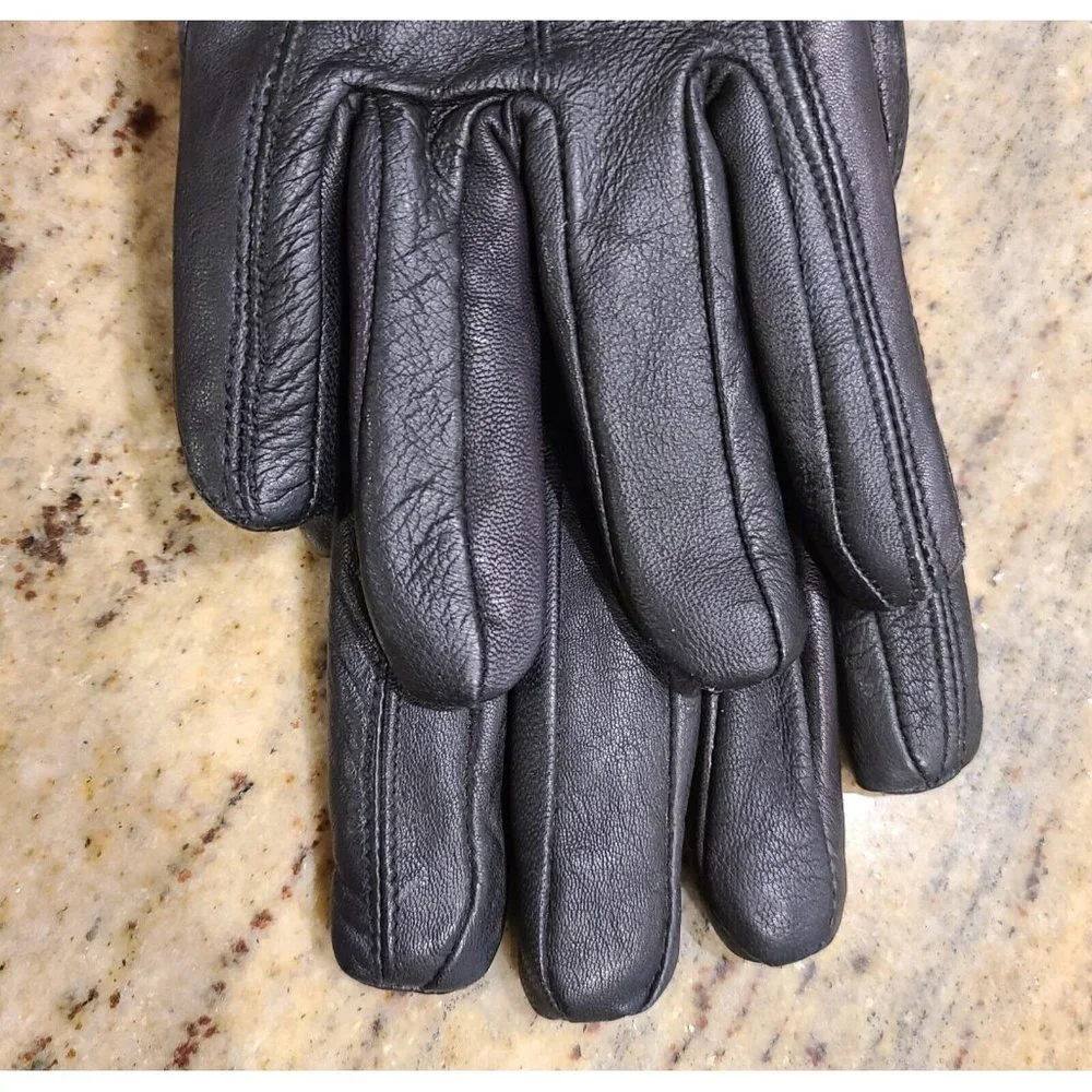 Thinsulate Insulation Women's Size L Black Soft Leather Quilted 40 Gram Biker